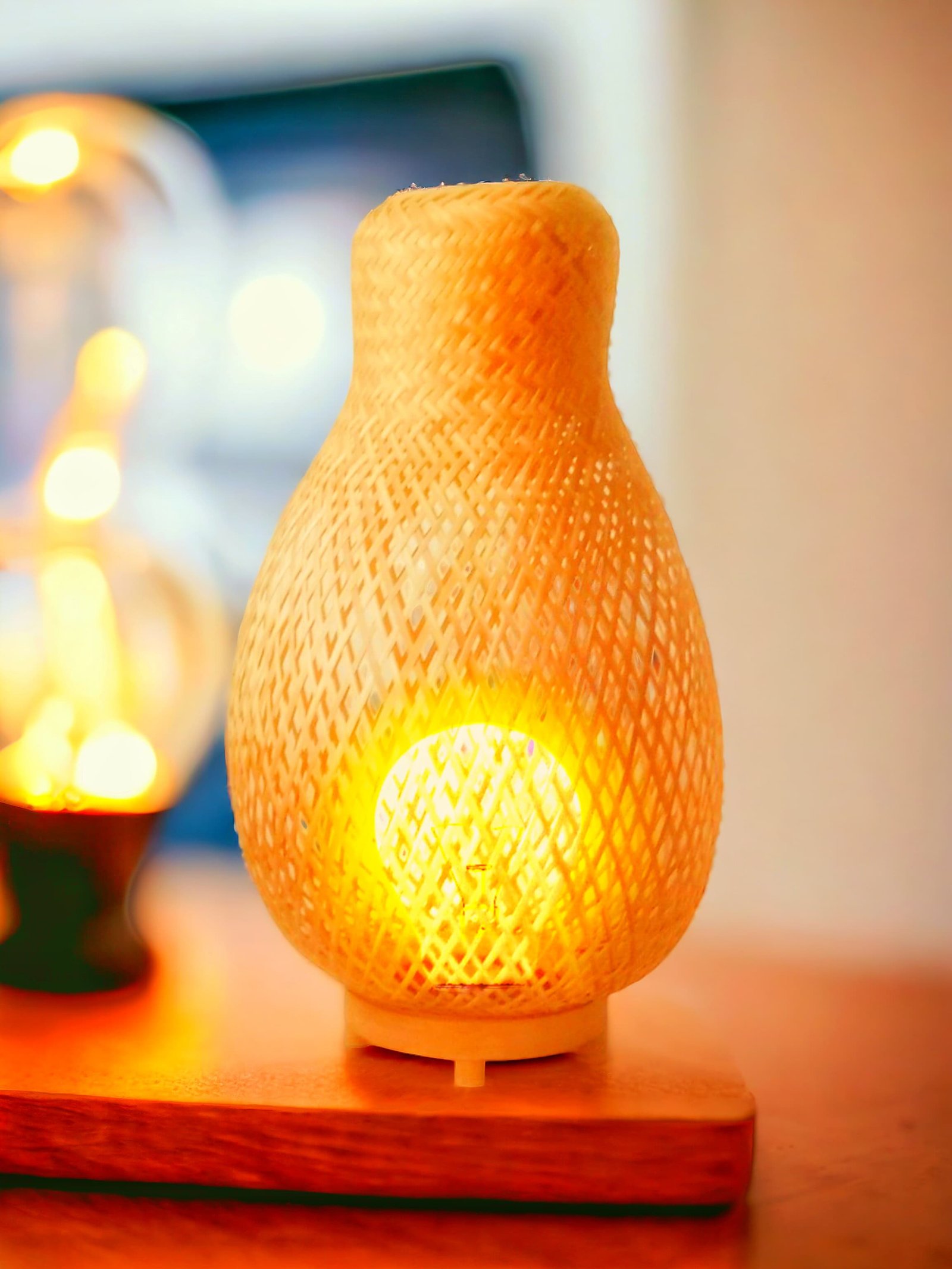 Bamboo Table Lamp – Stylish and Natural Night Light for Bedroom, Study, Living Room thumbnail 4